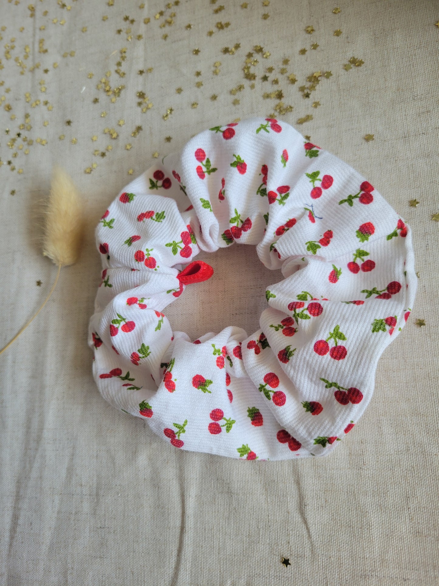 Chouchou en coton cousu main – Accessoire cheveux pratique et durable-Taille M