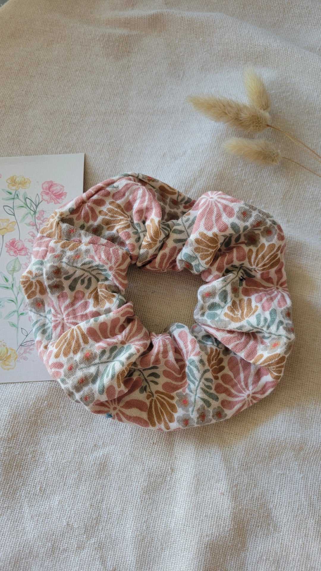 Chouchou en coton cousu main – Accessoire cheveux pratique et durable