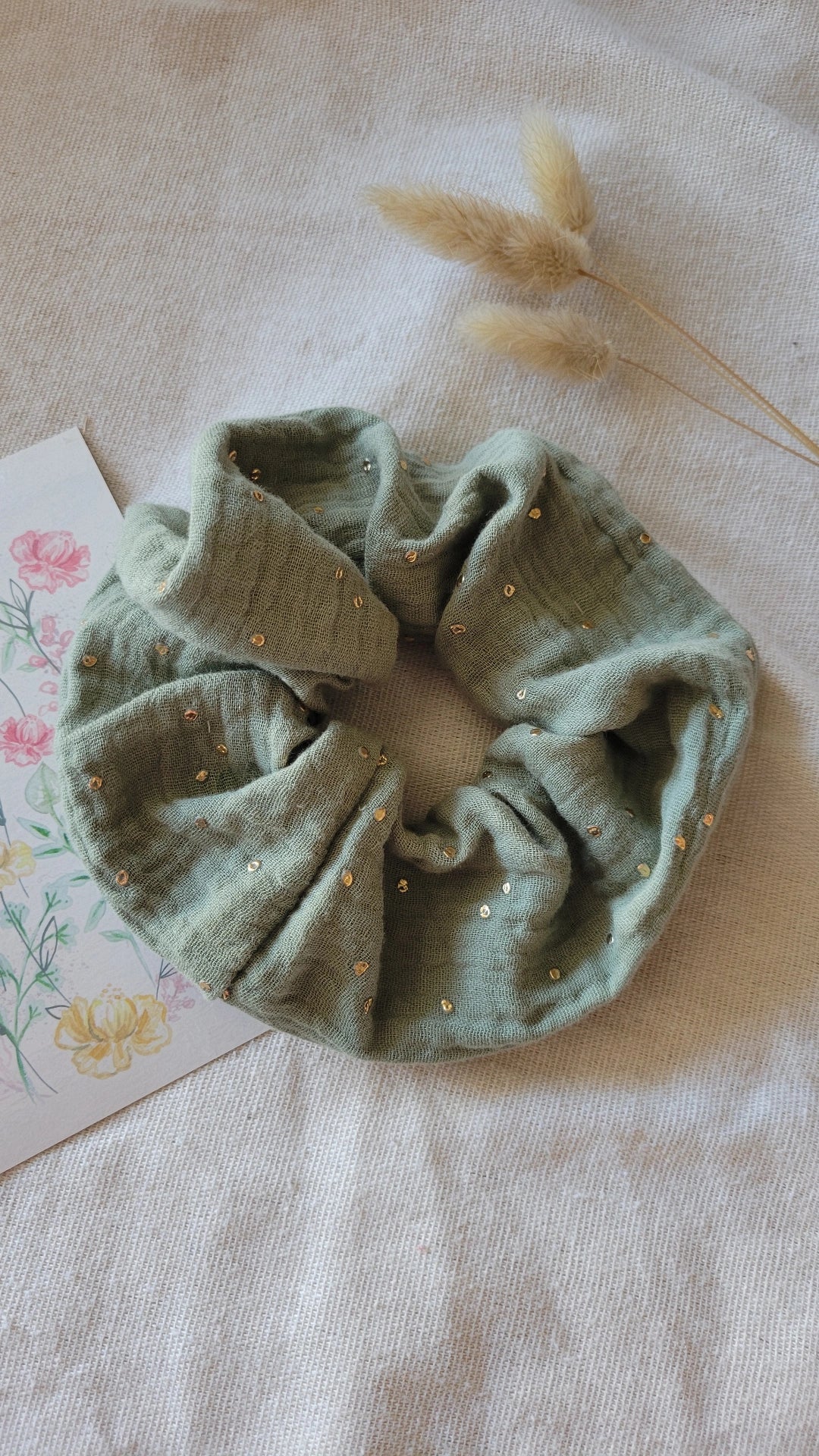 Chouchou en coton cousu main – Accessoire cheveux pratique et durable