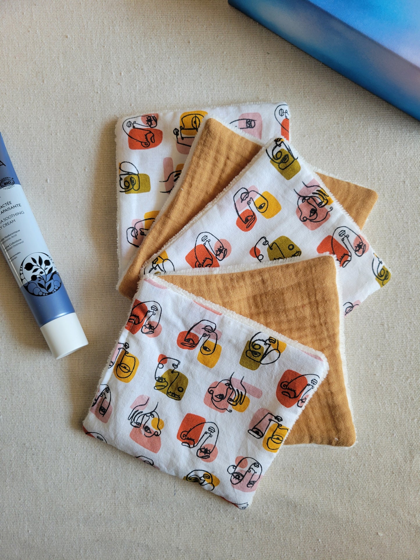 Lot de 5 lingettes en coton lavables - Alternative écologique et durable