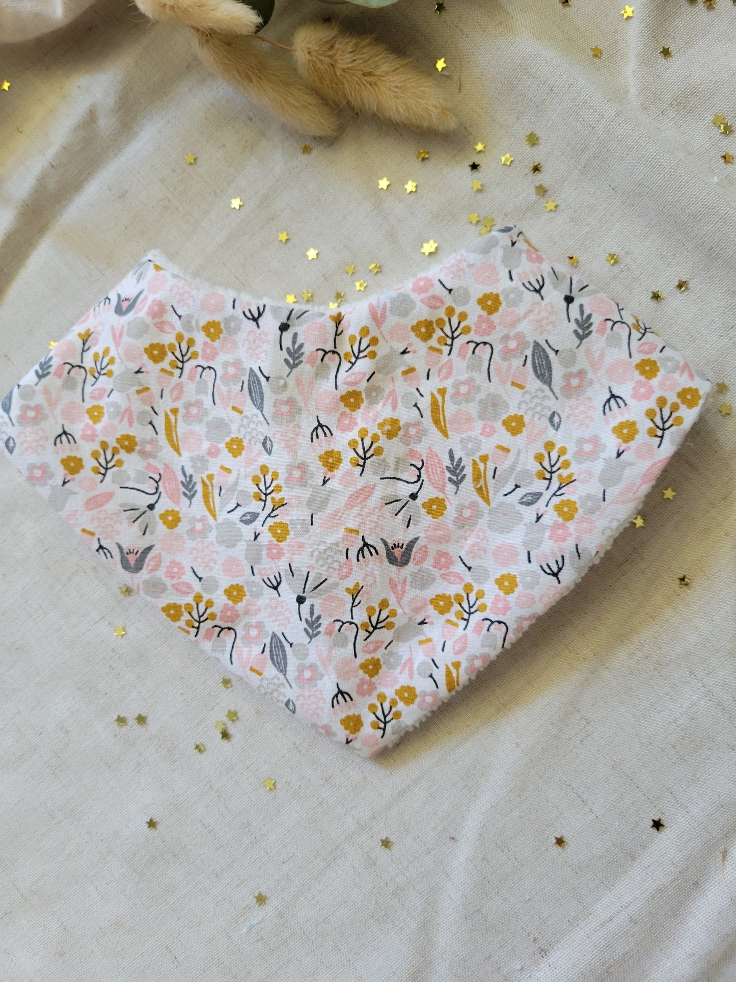 Hand-stitched baby bandana bib – absorbent and comfortable