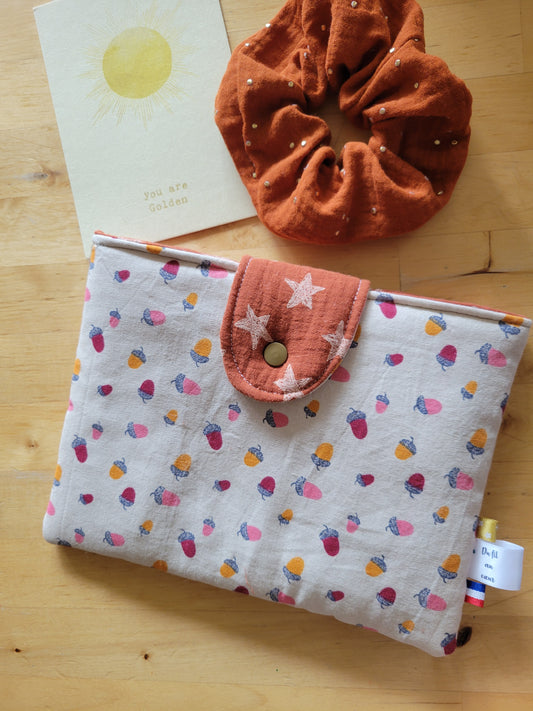 Pochette à livres de poche - fermeture bouton pression