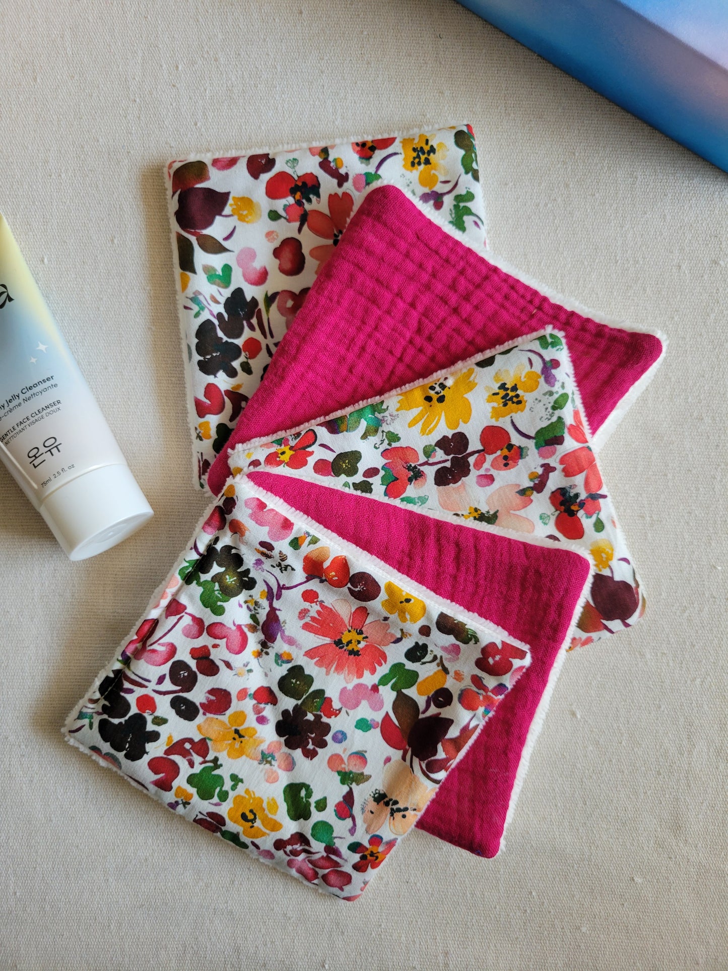 Lot de 5 lingettes en coton lavables - Alternative écologique et durable