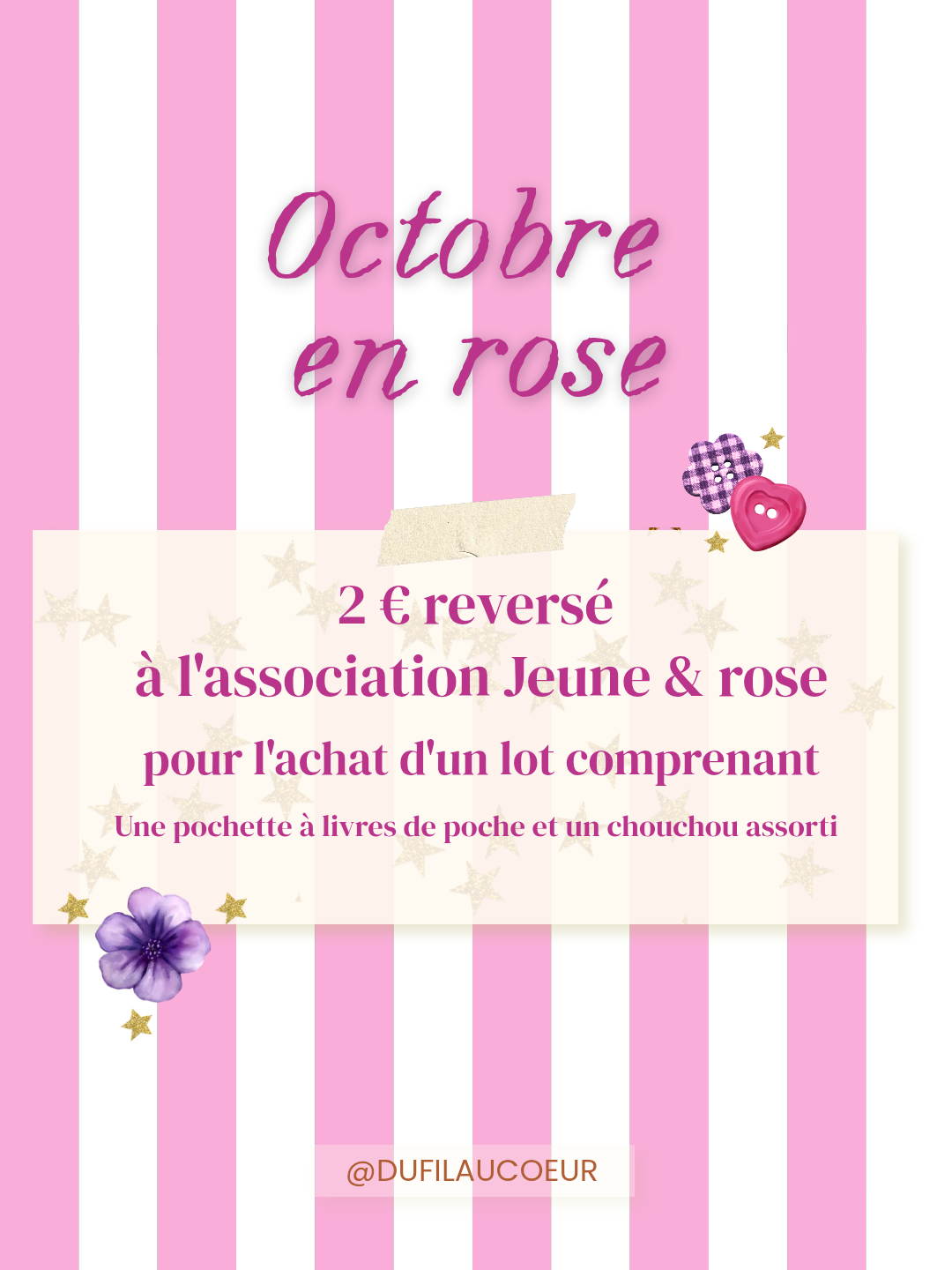 Pochette à livres de poche - Collection octobre en rose